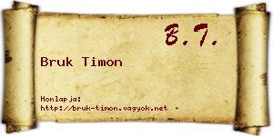 Bruk Timon névjegykártya